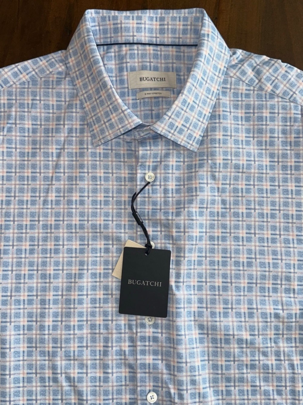 Bugatchi James 8 Way Stretch OoohCotton Button-Up Checkered Shirt Size XXL $199